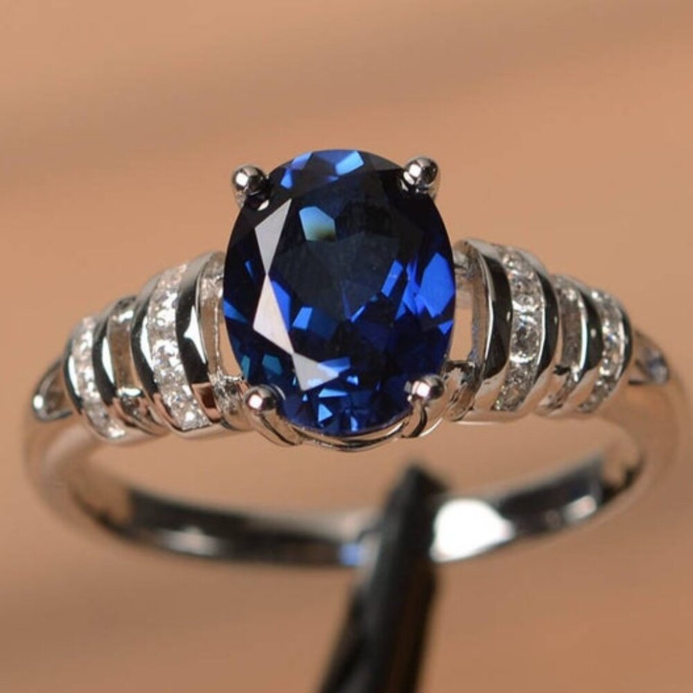 Refine Oval Pure Zircon Romantic Silver Elegant Rings for Women, PD353 - Picture 1 of 2